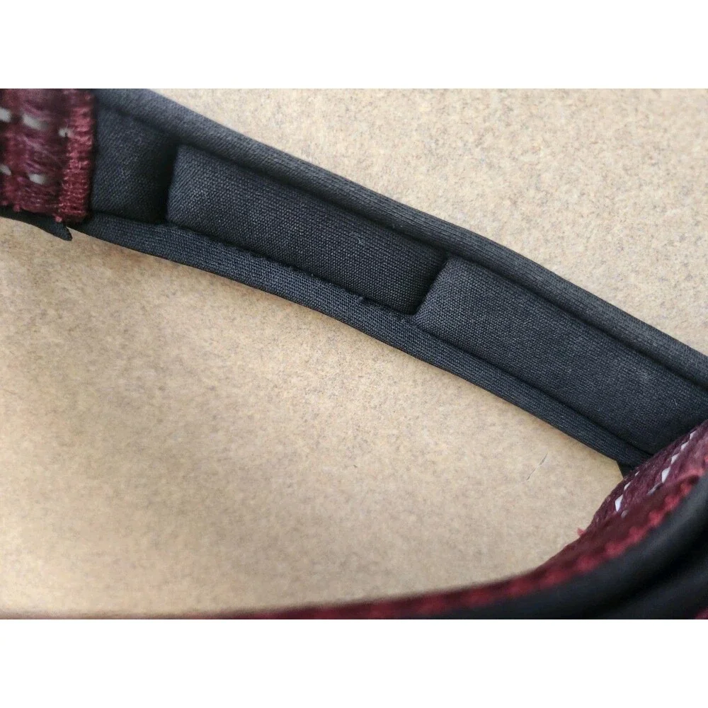 Play On Large Dog Collar 18 To 26 Inch Padded & Reflective Burgundy